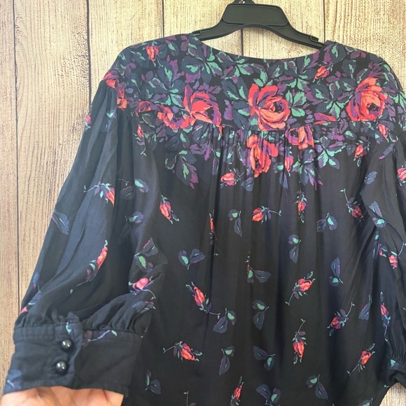 Maeve Anthropologie Womens Floral Linen Blend Tops size Small - Picture 5 of 10